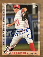 B J Rosenberg - 2010 MultiAd Sports Autograph Reading Phillies          D32
