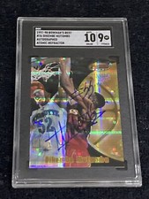 Dikembe Mutombo 1997-98 Bowman’s Best Auto Atomic Refractor Signed “HAWKS” SGC 9