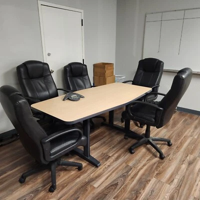 Conference Table and 5 Chairs, 72"W X 36"W X 29.5" H,USED - Image 1 of 4