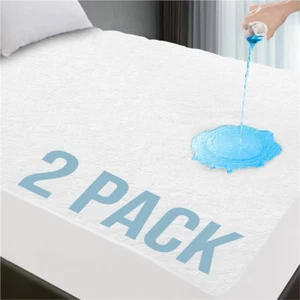 2 Pack Waterproof Mattress Protector Extra Deep Fitted Bed Sheet Cover All Sizes - Picture 1 of 28