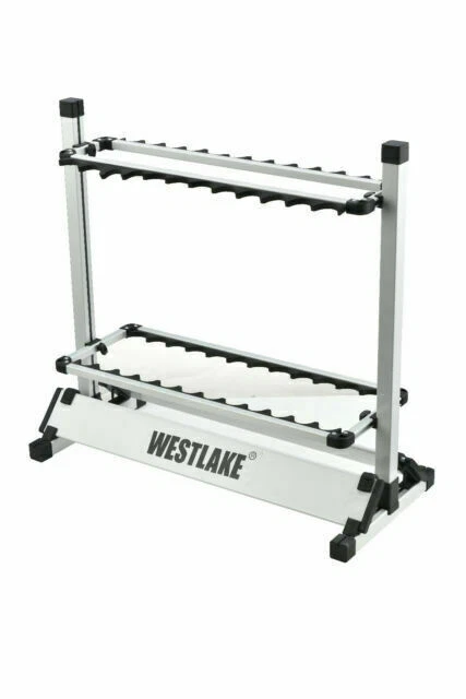 Portable Aluminum Alloy 24 Rods Rack Fishing Rod Pole Holder Stand Storage Tool