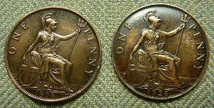 1895 & 1926 British ONE PENNY Coins near Mint See Descript NIEDRIGSTE GESAMTKOSTEN - Bild 1 von 2