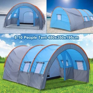 Large Tunnel Tent 8-10 Person Huge Family Tent House for Outdoor Camping Party - Picture 1 of 4
