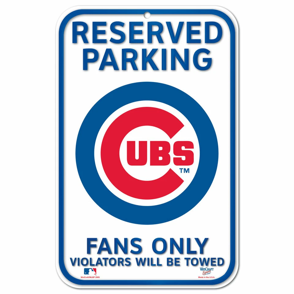 CHICAGO CUBS FANS ONLY 11"X17" PLASTIC SIGN DURABLE POSTER MLB LICENSED - Image 1 of 1