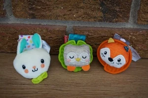 U Pick BABY Plush SMALL Stuffed ANIMAL Rattle Crinkle TOY Clip Hang Animal Doll - Picture 1 of 61