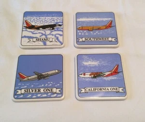 4 Southwest Airlines Ceramic Coasters 3.25” - Picture 1 of 2