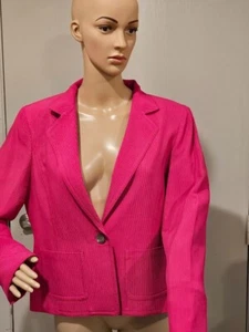 Jones New York Collection Size 12 Hot Pink Blazer - Picture 1 of 9