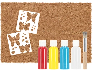 DIY Türmatte aus Kokos incl. Pinsel, Schablonen und Farbe zum selber gestalten - Bild 1 von 6