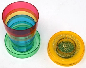 Pastillero taza viaje vintage arco iris multicolor transparente - Imagen 1 de 8