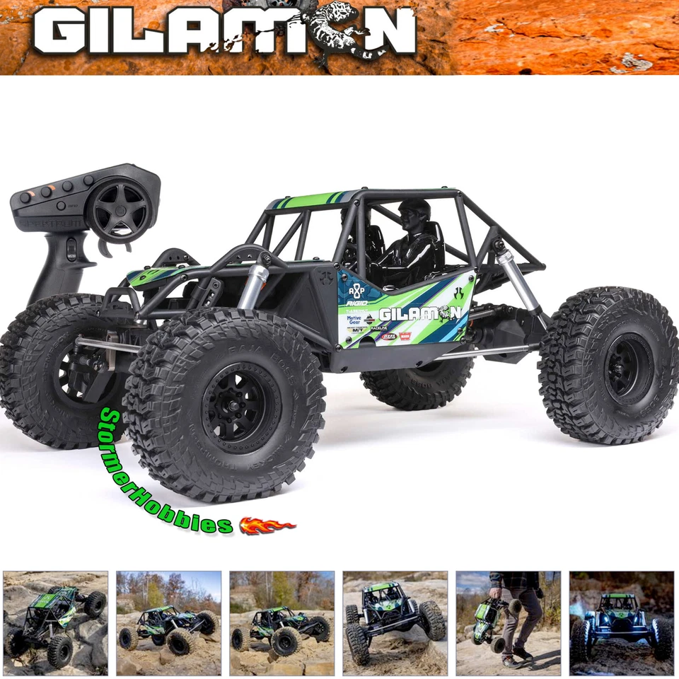 Axial 1/8 AXP8 Gilamon 2.2 4X4 RTR Brushed Trail Buggy Green AXI-1207T1 - Image 1 of 4