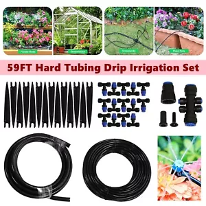 59ft Hard Tubing Drip Irrigation Kit Quick Connector Auto Garden Watering System - Picture 1 of 10
