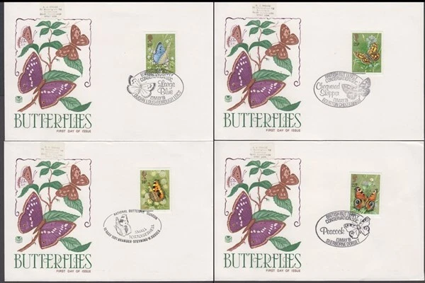 GB 1981 BUTTERFLIES FDC’s (x4) (ID:281/D34332) - Image 1 of 1