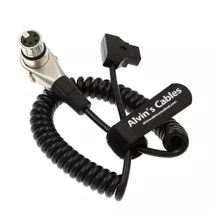 XLR 4 Pin Female Right Angle to D Tap Coiled Power Cable for ARRI Alexa Camera - Picture 1 of 8
