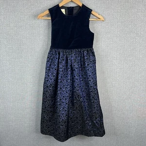 Laura Ashley Dress Girls 8 Blue Floral Sleeveless - Picture 1 of 9