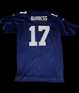 NFL New York Giants #17 Burress Reebok Blue Football Jersey YOUTH Sz XL 18/20