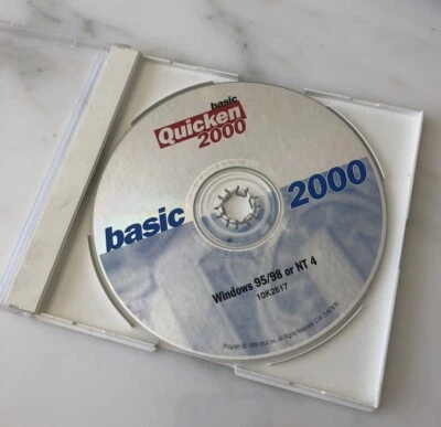 Quicken 2000 Basic Windows 95/98 Or NT 4  10K2617 1999 Intuit Original CD - Image 1 of 4