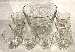Fabulous Hazel Atlas Capri Dot Ice Bucket & Double Shot Glasses - Picture 1 of 8