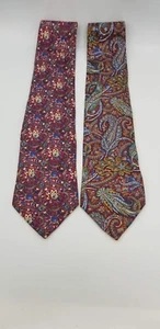 Lot of 2 VTG Christian Dior Monsieur Silk Neckties Paisley Print WPL125 Necktie  - Picture 1 of 6
