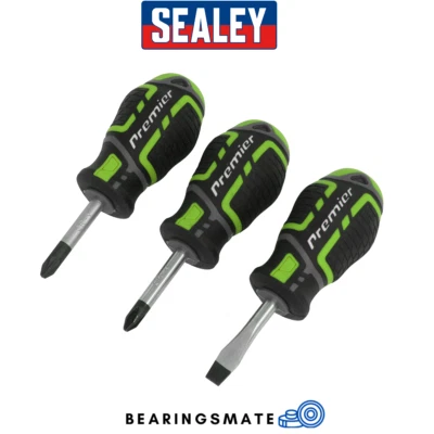 Sealey AK4328HV Screwdriver Set 3pc GripMAX® Stubby - Hi Vis - AK4328HV - Image 1 of 4