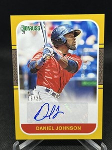 2021 Donruss Retro '87 Signatures Gold #2 Daniel Johnson Auto /25 Mets Guardians