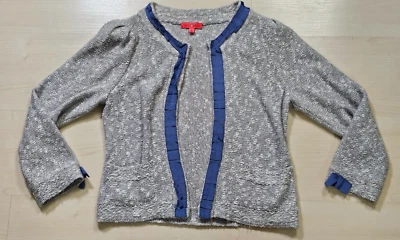 Ivanka Trump Suéter Mujer SML Cierre de Gancho Frente Abierto Cárdigan Manga Larga Gris Foto 1 de 4