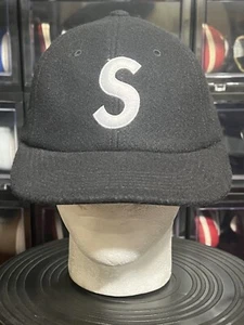 Supreme Wool S Logo 6-Panel Cap Black F/W 15 Box Logo Supreme New York RARE VTG - Picture 1 of 7