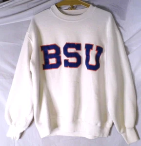 Sudadera DE COLECCIÓN JERZEES Super Sweats B.S.U. Logo Blanco Talla L (42-44) Hecho en USA - Imagen 1 de 10