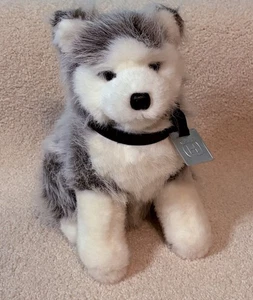 HUSQVARNA Husky Dog Plush 1994 Stuffed Animal Advertising Vintage Collar Tag - Picture 1 of 8