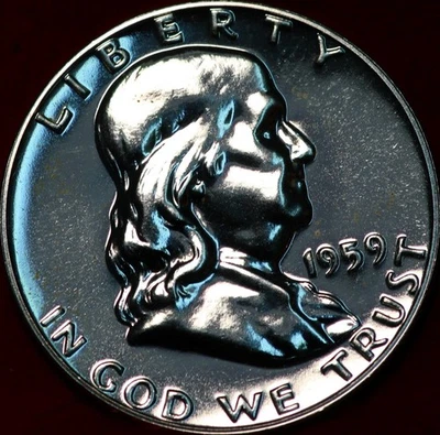 Medio Franklin de plata 1959 Philadelphia Mint prueba sin circular Foto 1 de 2