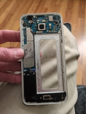 Samsung Galaxy S7 Edge marco medio carcasa trasera bisel plateado ¡con todos los componentes! Foto 1 de 2