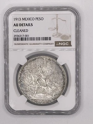 1913 Mexico $1 Silver Peso - NGC AU Details  - Image 1 of 4