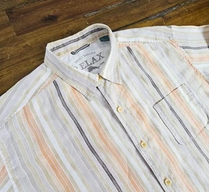 Tommy Bahama 100% Linen Shirt Mens XL Multicolor Striped Long Sleeve Button Up - Picture 1 of 7