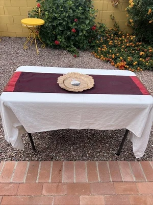 Brocade Table Runner With Gold Charger Center Piece For - Image 1 of 4