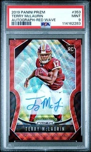 2019 Panini Prizm Autograph Red Wave #353 Terry McLaurin RC /149 graded PSA 9 - Picture 1 of 2