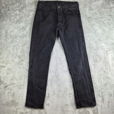 Levis 501 XX Selvedge Jeans Mens 33x32 Black Denim Button Fly Straight Western - Image 1 of 4
