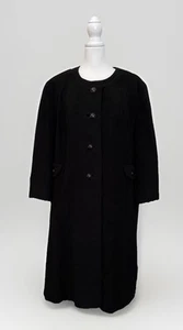 Vtg. J.J. O'Donnell 100% Cashmere Opera 1950s Black Coat Silk Line Sz XL Custom - Picture 1 of 15