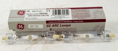 2x GE Multi-Vapor Quartz ARC70/UVC/TD/730 70W 3000K HID Arc Stream Lamp (34530) - Image 1 of 3