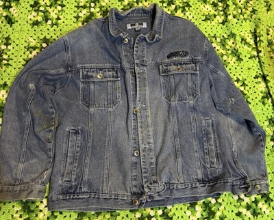 South Pole Denim Jacket Hip Hop Skater  Retro Blue Distressed XXL Vintage Y2K - Image 1 of 4