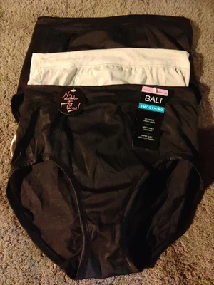  - 90's Bali "Smoothing" Size 6  Brief Nylon Panties. Silky Soft 3 Pack - Image 1 of 4