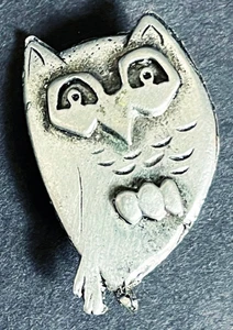 Silber Eule Brosche Vintage 70er Jahre C Metzke signiert 1,25 Zoll - Bild 1 von 2