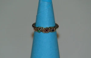 Vintage MFA Museum Of Fine Arts 14K Gold & Sterling 3 Gemstone Ring Size 6.75 - Picture 1 of 10
