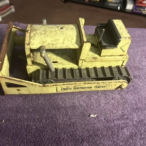 Vintage Structo Construction Company Metal Green Dozer Bulldozer Toy 12” - Picture 1 of 7