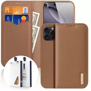 Echt Leder Brieftasche Kartenetui Magnet Flip Case für iPhone16e/16/15 ProMax - Bild 1 von 51