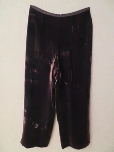 Eileen Fisher Petites Size M Brown Velour Lounge Pants Trousers Silk Blend NWOT - Picture 1 of 5