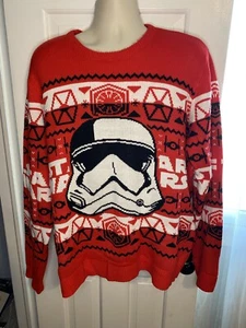Star Wars Men’s XXL Ugly Christmas Sweater Stormtrooper Red - Picture 1 of 6