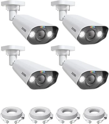 ZOSI 4pcs 5MP Cámara de Vigilancia PoE IP Exterior, Cámara Adicionales para Kits - Imagen 1 de 4