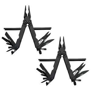 SOG PowerLock Stainless Steel Folding Knife Multi Tool Pliers, Black (2 Pack) - Picture 1 of 9