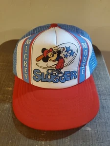 Rare Vintage 1982 Disney Mickey Mouse Slugger  Baseball Trucker Snapback Kid Hat - Picture 1 of 8