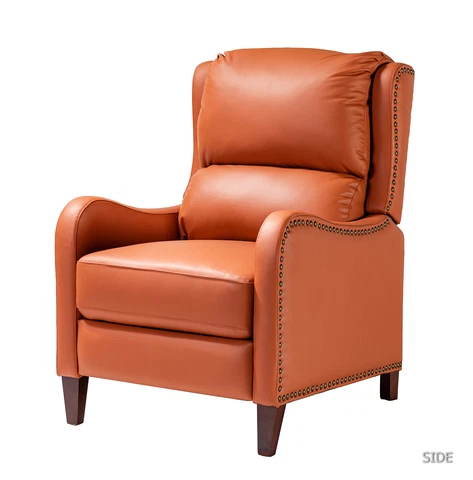 Karat Home Hyde Genuine Leather Recliner - Brick  MSRP $1899.00 Cover