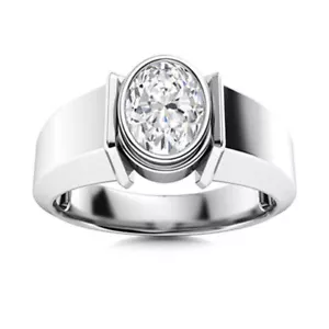 950 Platin Verlobungsband Ovalschliff 0,70 Karat Lab Created for Mens Diamond - Bild 1 von 6